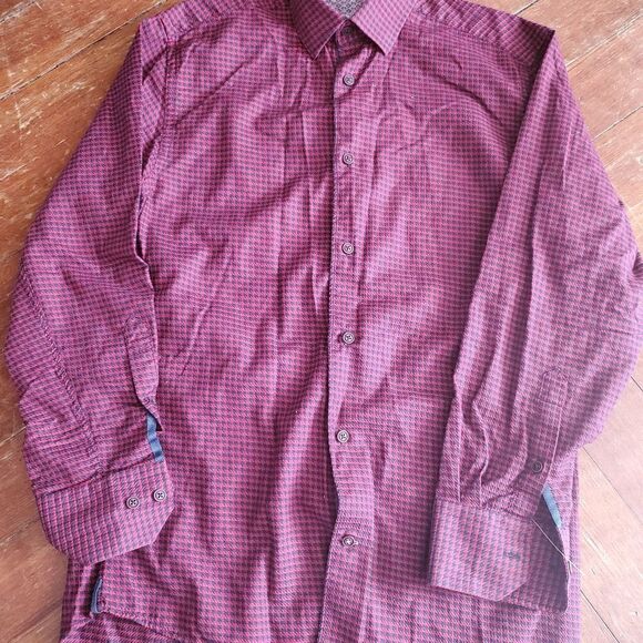 Visconti black  red and blue button up shirt - Picture 4 of 4